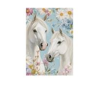 Fiori Cavalli Belle bandiere all'aperto per giardino all'aperto Buon Natale banner per la decorazione del portico 28x40 doppia faccia