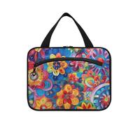 Fiori colorati mandala appesi borse cosmetiche da viaggio con gancio, borsa essenziale per la cura della pelle di design per il viaggio Must Haves WC Bolsa de maquillaje para Mujer L