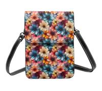 Fiori colorati Una stampa piccola borsa a tracolla per le donne, piccole borse in pelle per telefono cellulare borsa a tracolla