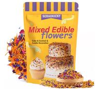 Fiori commestibili - 5 Petali misti colorati commestibili naturali - 50g - petali di rosa petali di calendula petali di fiordaliso petali di crisantemo e osmanto - per candele e decorazioni di torte.