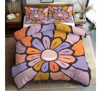 Fiori Copripiumino Pop Art Copripiumino Singolo 135x200cm + 2 Federe 50x80cm Morbido Microfibra Resistente e Lavabile, Set di Biancheria da Letto con Cerniera T776