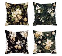 Fiori Cuscini per Divano 65 x 65 Set da 4 campana Copri Cuscini per Divano Velluto Copricuscini, Grandi Federa Cuscino Esterno Impermeabili Quadrato Copricuscino, Decorazioni Casa a-375