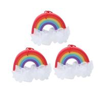 Fiori da Bagno 3 Pezzi Arcobaleno in Spugna e Nylon per Doccia | Design Cordino Sospeso, Pratici e Confortevoli, Adatti ad Adulti e Ragazzo Ragazza, Formato Set da Tre Pezzi