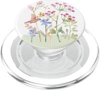 Fiori da giardino acquerellati da donna per nutrire i colibrì PopSockets PopGrip per MagSafe