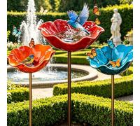 Fiori da giardino per uccelli, abbeveratoio per api da giardino, in metallo, per dare vita al vostro giardino, ideale per aiuole e sentieri