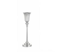 Fiori da Terra in Ferro Non Si Rompe Facilmente Fiori con Vaso a Forma di Recipiente a Tulipano Ispirato Stile Vintage per Matrimoni, Argento, S