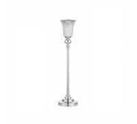 Fiori da Terra in Ferro Non Si Rompe Facilmente Fiori con Vaso a Forma di Recipiente a Tulipano Ispirato Stile Vintage per Matrimoni, Argento, M
