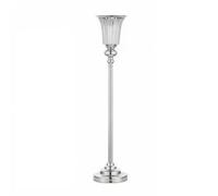 Fiori da Terra in Ferro Non Si Rompe Facilmente Fiori con Vaso a Forma di Recipiente a Tulipano Ispirato Stile Vintage per Matrimoni, Argento, L