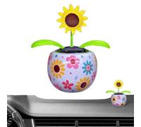 , fiori danzanti ,Bel che scuote la testa in vasi colorati, alimentati a energia solare | Decorazione per auto fiorita, figurine da ballo per interi