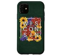Fiori del Wisconsin Word Art - Wisconsinite Pride Custodia per iPhone 11