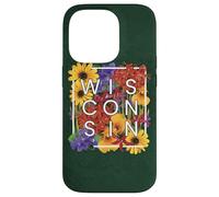 Fiori del Wisconsin Word Art - Wisconsinite Pride Custodia per iPhone 14 Pro