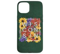 Fiori del Wisconsin Word Art - Wisconsinite Pride Custodia per iPhone 15 Plus