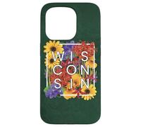 Fiori del Wisconsin Word Art - Wisconsinite Pride Custodia per iPhone 15 Pro