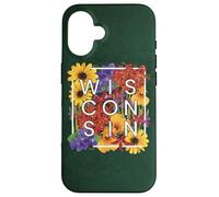 Fiori del Wisconsin Word Art - Wisconsinite Pride Custodia per iPhone 16