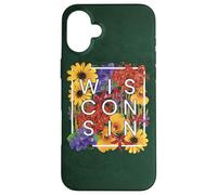 Fiori del Wisconsin Word Art - Wisconsinite Pride Custodia per iPhone 16 Plus