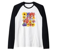 Fiori del Wisconsin Word Art - Wisconsinite Pride Maglia con Maniche Raglan