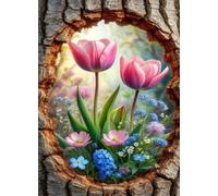 Fiori della cavità dell'albero Puzzle 1200 Pezzi 75x50 cm Puzzle Fai da te,Intrattenimento Creativo - Puzzle Per Adulti E Tutta La Famiglie