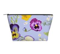 Fiori della viola del pensiero, Borsa da toilette Borsa per trucco Borsa per cosmetici Borsa da toilette da viaggio portatile