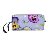 Fiori della viola del pensiero, Borsa per il trucco Borsa per cosmetici Borsa da toilette da viaggio portatile Borsa per trucco Organizer