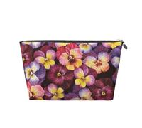 Fiori della viola del pensiero dell'acquerello, Borsa da toilette Borsa per trucco Borsa per cosmetici Borsa da toilette da viaggio portatile