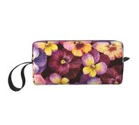 Fiori della viola del pensiero dell'acquerello, Borsa per il trucco Borsa per cosmetici Borsa da toilette da viaggio portatile Borsa per trucco Organizer