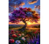 Fiori dell'albero al tramonto - Puzzle 1000 Pezzi - puzzle Fai da te, Intrattenimento Creativo, Puzzles Classico Arte,Regalo per Adulti dai 14 anni 75 x 50 cm