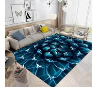 Fiori Delle Piante Illusione Visiva 3D Tappeti,Nordico Stampa In Velluto Per Area,Illusione Ottica Antiscivolo Tappeto Strisciante,Tappeto Da Gioco Per Divano Soggiorno 50 X 80 Cm /4705103994254