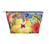 Fiori dell'orchidea del giglio dell'acquerello, Borsa da toilette Borsa per trucco Borsa per cosmetici Borsa da toilette da viaggio portatile