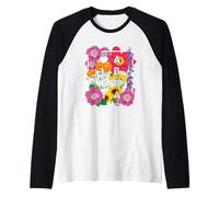 Fiori di Alberta Canada Word Art - Albertan Pride Maglia con Maniche Raglan