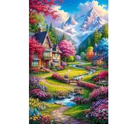 Fiori di baita di montagna - Puzzle 100 Pezzi - Puzzle Fai da te 40x28 cm,Intrattenimento Creativo - Puzzle Per Adulti E Tutta La Famiglie