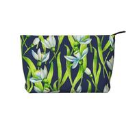 Fiori di bucaneve, Borsa per cosmetici in velluto a coste Borsa per il trucco Borsa da viaggio portatile