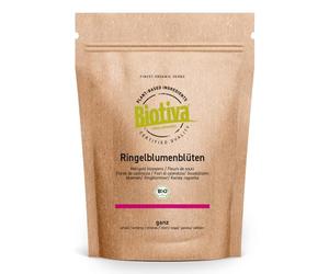 Fiori di Calendula bio 100g - Calendula officinalis - senza additivi - vegan - controllato e certificato in Germania - Biotiva