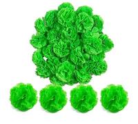 Fiori di calendula, fiori messicani in seta per Diwali, decorazione per la casa, matrimoni, feste, Halloween, per Pooja indiana (verde, 30 pezzi)