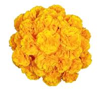 Fiori di calendula, fiori messicani in seta per Diwali, decorazione per la casa, matrimoni, feste, Halloween, per Pooja indiana (giallo, 10 pezzi)