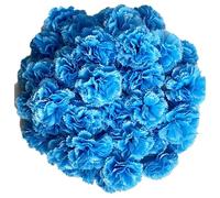 Fiori di calendula, fiori messicani in seta per Diwali, decorazione per la casa, matrimoni, feste, Halloween, per Pooja indiana (blu, 20 pezzi)