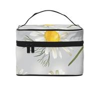 Fiori di camomilla, borsa da viaggio per il trucco da donna, grande organizer per cosmetici