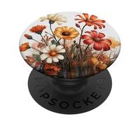 Fiori di campo autunnali riflessi nell'arte botanica dell'acqua PopSockets PopGrip Adesivo