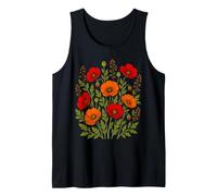 Fiori di Campo con Papaveri Rossi Arancioni e Fiori botanici Canotta