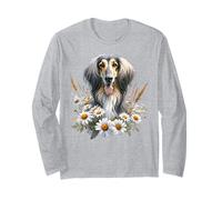 Fiori di campo estivi della margherita del cane levriero afgano Maglia a Manica