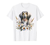 Fiori di campo estivi della margherita del cane levriero afgano Maglietta