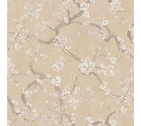 livingwalls Hot Spots carta da parati in tessuto non tessuto Floral 10,05 m x 0,53 m - beige, crema, marrone, grigio, metallizzato - carta da parati strutturata - 781992