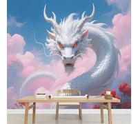 Fiori Di Drago Carta da Parati Adesiva Impermeabile Animali Fantastici Dipinti Artistici Per Cameretta Per Bambini, Decorazione Murale Per Cameretta Per Bambine, Soggiorno 400x280cm