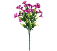 Fiori di eucalipto artificiali, 36 cm, in seta resistente ai raggi UV | Design realistico di eucalipto, accenti di gloria mattutina, estetica naturale, lunghezza 36 cm, tonalità rosso viola intenso