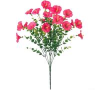 Fiori di eucalipto artificiali, 36 cm, in seta resistente ai raggi UV | Design realistico di eucalipto, accenti di gloria mattutina, estetica naturale, lunghezza 36 cm, tonalità rosso viola intenso