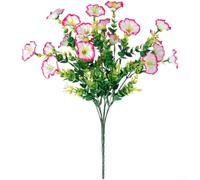 Fiori di eucalipto artificiali, 36 cm, in seta resistente ai raggi UV | Design realistico di eucalipto, accenti di gloria mattutina, estetica naturale, lunghezza 36 cm, tonalità rosso viola intenso