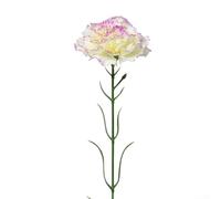 Fiori di garofano artificiali in seta da 8,1 cm, stelo singolo, composizione floreale per casa, ufficio, matrimoni, feste, centrotavola, decorazione rosa, bianco, viola (bordo viola)