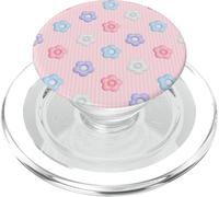 Fiori di gelatina pastello su strisce rosa PopSockets PopGrip per MagSafe