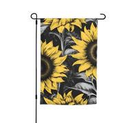 Fiori di girasole stampa nera e gialla qualsiasi occasione giardino tutte le stagioni bandiera esterna decorazione cortile per patio bandiere
