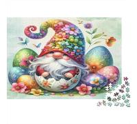 Fiori di gnomo pasquale Puzzle 1000 Pezzi Carta riciclata per adulti Puzzle per adulti Gioco difficile e stimolante Attività divertente per casa Ottima idea regalo 52x38cm/1000pcs