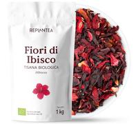 FIORI DI IBISCO BIO 1 kg (+500 Tazze) | Karkade Te Ibisco Essiccati Tisana Biologica REPLANTEA